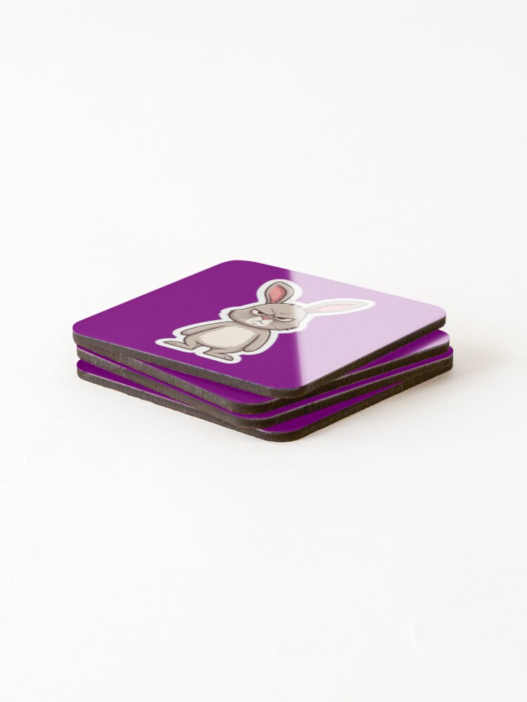 Thumbnail 4 of 5, Coasters (Set of 4), Grumpy Rabbit designed and sold by StickersRyous.
