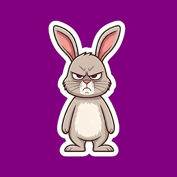 Artwork thumbnail, Grumpy Rabbit by StickersRyous