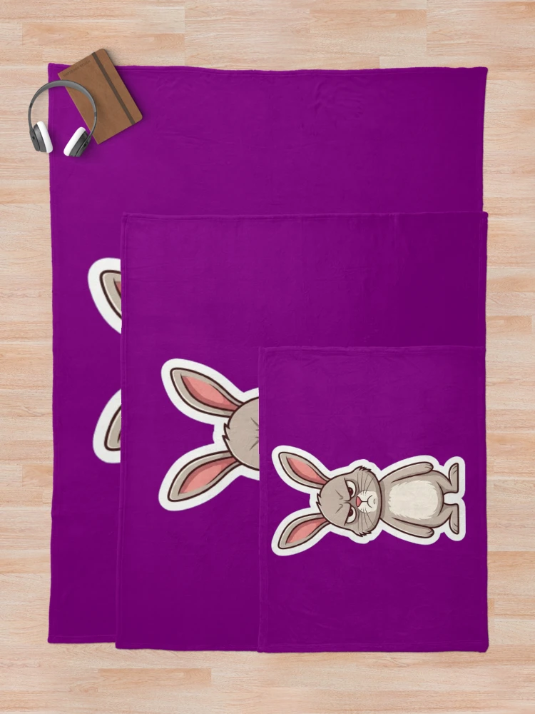 Thumbnail 5 of 6, Throw Blanket, Grumpy Rabbit designed and sold by StickersRyous.