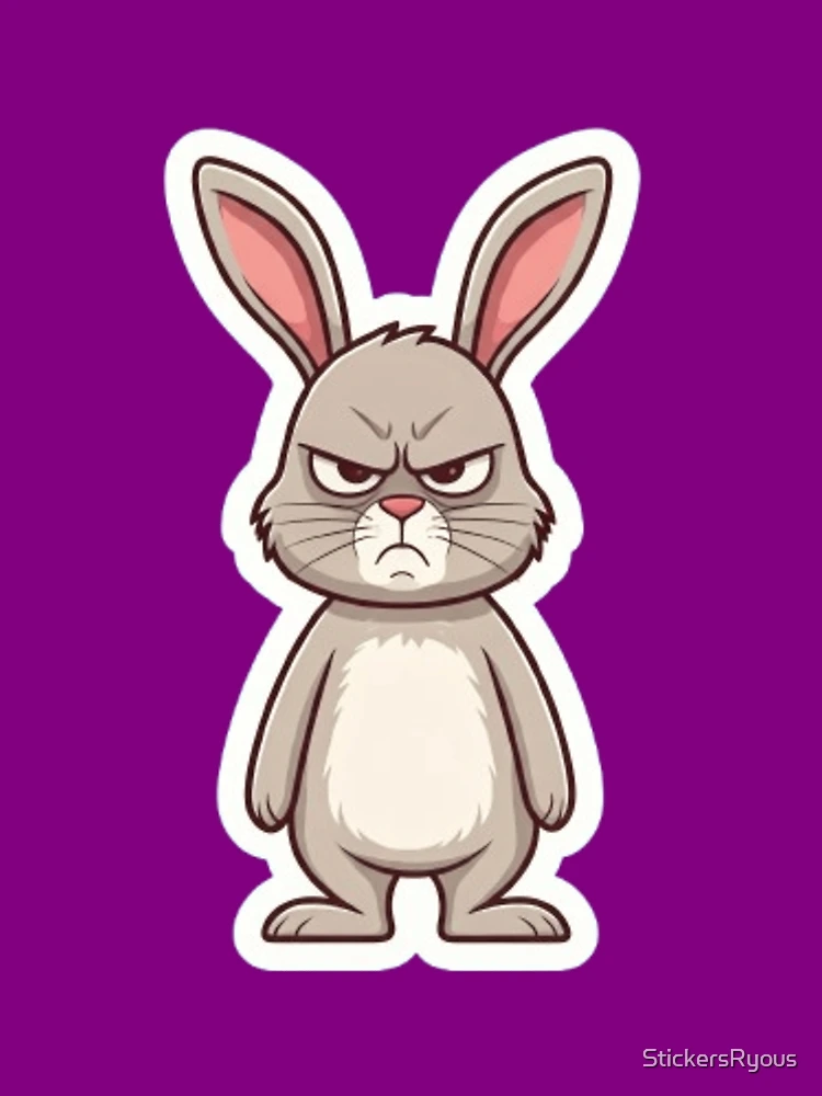 Thumbnail 3 of 3, Scarf, Grumpy Rabbit designed and sold by StickersRyous.