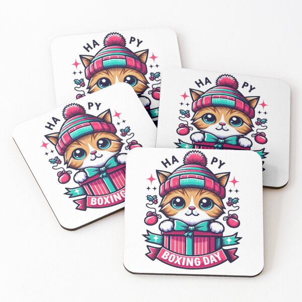Item preview, A cute cat wish you a Happy boxing day  designed and sold by Coollzone.