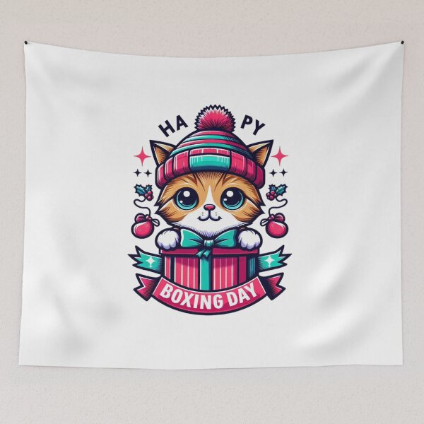 Item preview, A cute cat wish you a Happy boxing day  designed and sold by Coollzone.