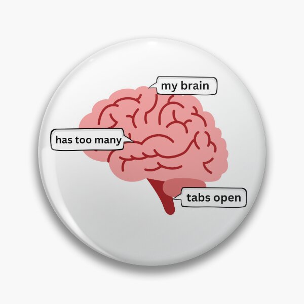 Item preview, My brain has too many bags open brain funny jokes humor witty exhaust designed and sold by Sketchbook Studio by Aqsaa.