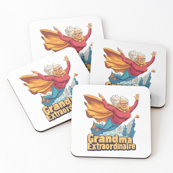 Item preview, "Grandma Extraordinaire" Flying Superhero Illustration designed and sold by ThreadQuirk.