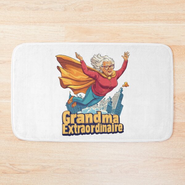 Item preview, "Grandma Extraordinaire" Flying Superhero Illustration designed and sold by ThreadQuirk.