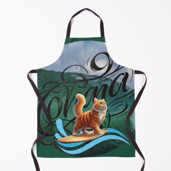 Item preview, Retro Vapor Ginger Cat surfing waves designed and sold by Reubens-Art.
