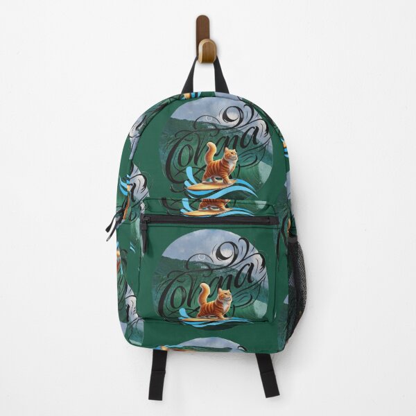 Item preview, Retro Vapor Ginger Cat surfing waves designed and sold by Reubens-Art.