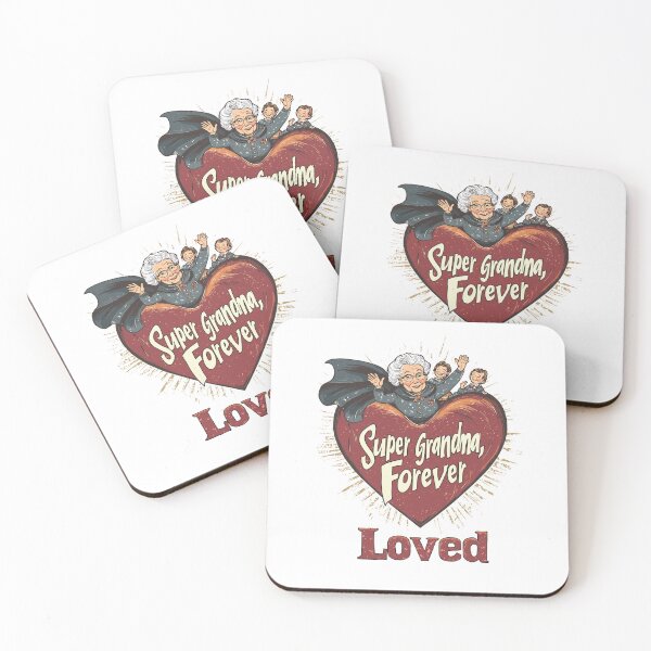 Item preview, "Super Grandma, Forever Loved" with Heart and Family Illustration designed and sold by ThreadQuirk.