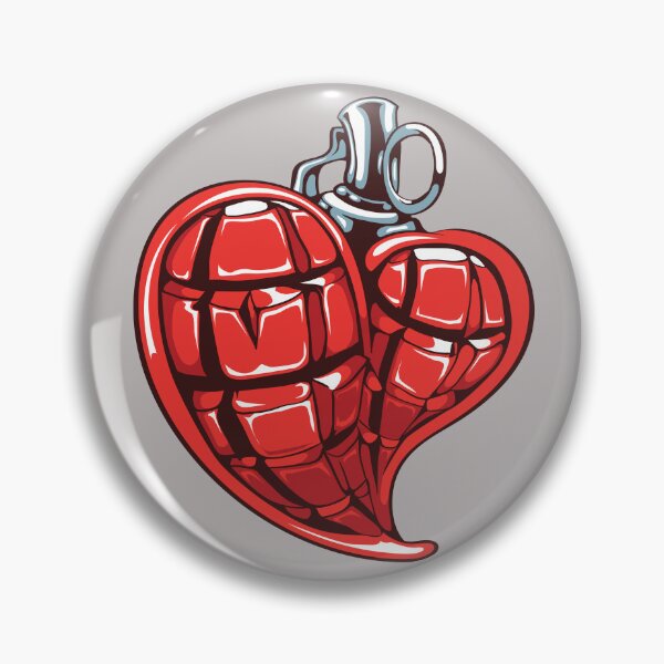 Item preview, red love heart shaped in a form of hand grenade designed and sold by ak7sailor.