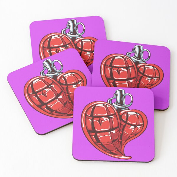 Item preview, red love heart shaped in a form of hand grenade designed and sold by ak7sailor.