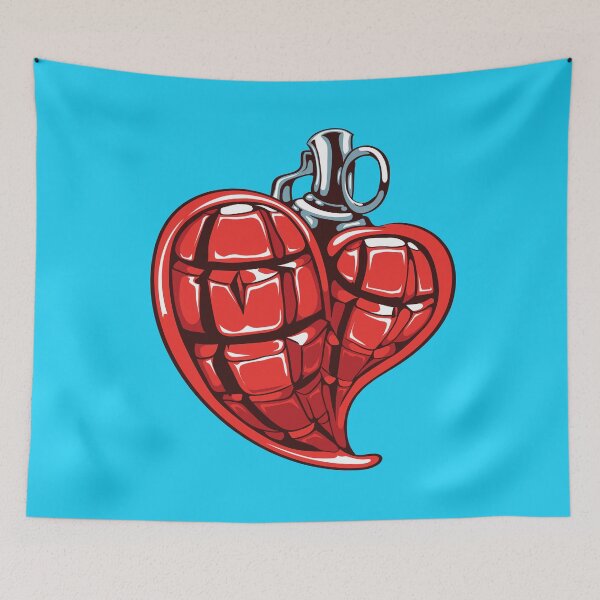 Item preview, red love heart shaped in a form of hand grenade designed and sold by ak7sailor.