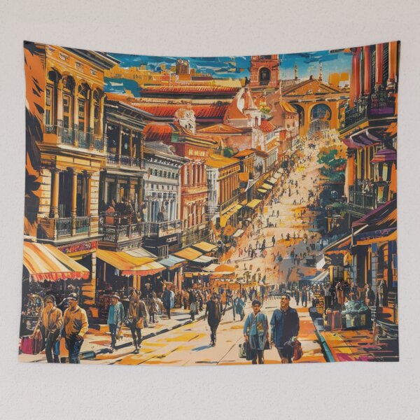 Item preview, Santiago Vintage Travel Poster designed and sold by TravelerRat.