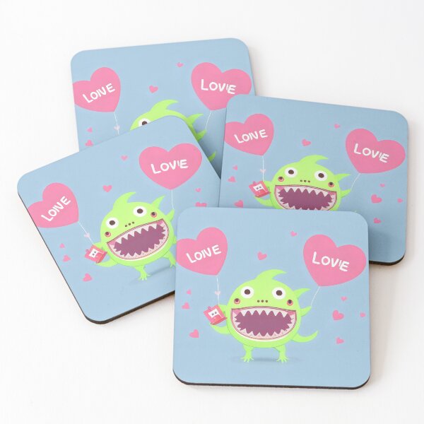 Item preview, Cute Monster with Love Balloons – Fun and Whimsical Valentine's Day Design designed and sold by Cherry-Cat.