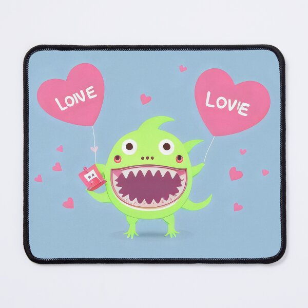 Item preview, Cute Monster with Love Balloons – Fun and Whimsical Valentine's Day Design designed and sold by Cherry-Cat.