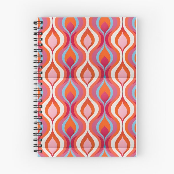 Item preview,  Mid Century Modern Fluid Wavy Pattern  Orange, Pink designed and sold by Prints and Lifestyle.