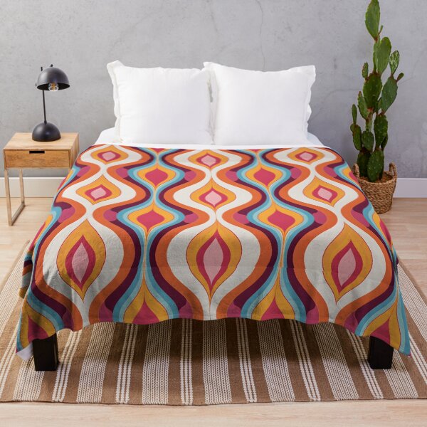 Item preview,  Mid Century Modern Fluid Wavy Pattern   Orange, Pink designed and sold by Prints and Lifestyle.