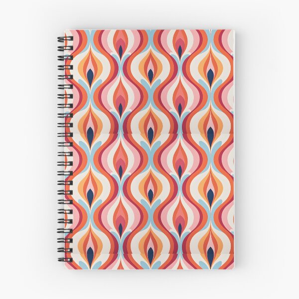 Item preview, Mid Century Modern Fluid Wavy Pattern ,  Orange, Pink designed and sold by Prints and Lifestyle.
