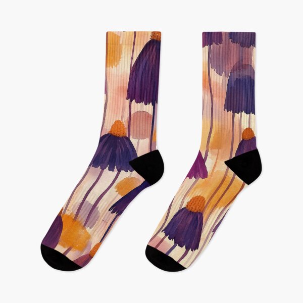 Item preview, Coneflower Watercolor Art - Deep Purple Floral Pattern designed and sold by solynneart.
