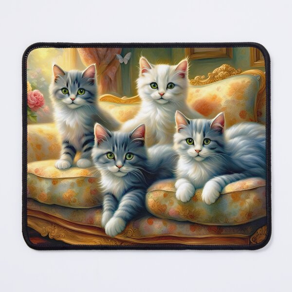 Item preview, Cats on the sofa - a cute scene in a vintage look designed and sold by MarionsArt.
