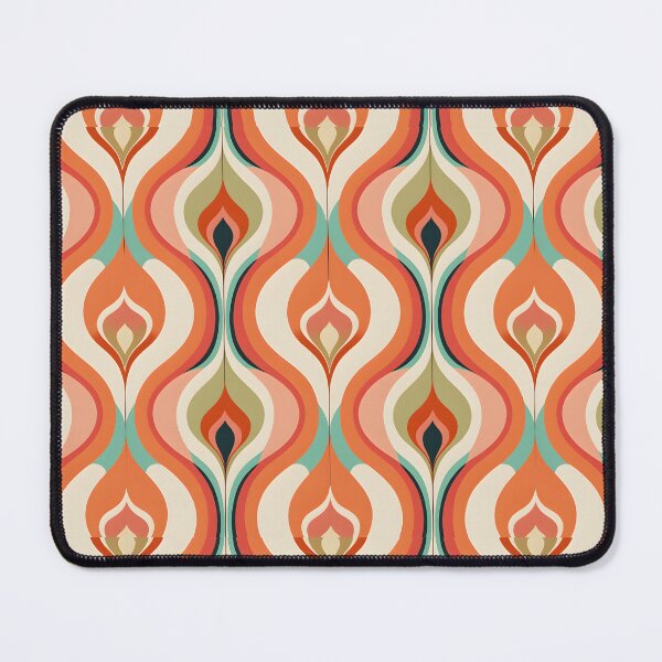 Item preview, Mid Century Modern  Fluid Wavy Pattern   Peach, Green designed and sold by Prints and Lifestyle.
