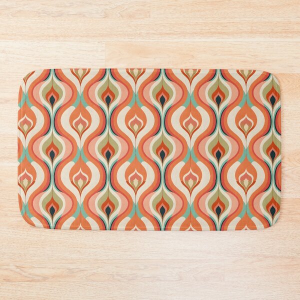 Item preview, Mid Century Modern  Fluid Wavy Pattern   Peach, Green designed and sold by Prints and Lifestyle.