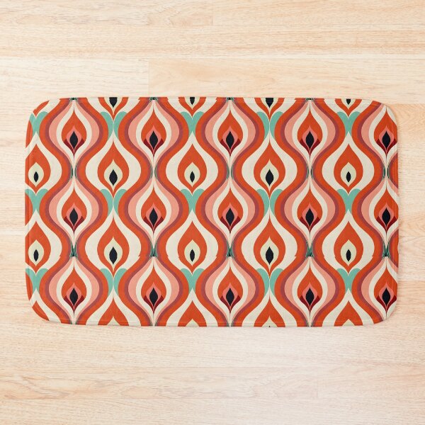 Item preview, Mid Century Modern Fluid Wavy Pattern   Orange, Green designed and sold by Prints and Lifestyle.