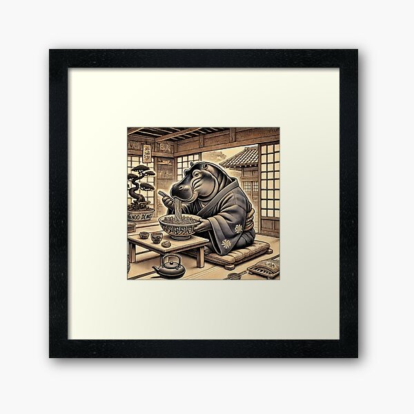 Item preview, Moo Deng Hippo eats ramen  designed and sold by Chihabstor.