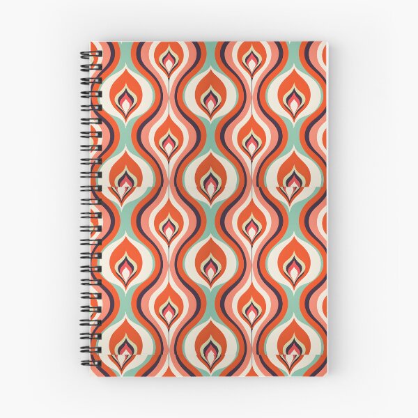 Item preview, Mid Century Modern Fluid Wavy Pattern  Orange, Green designed and sold by Prints and Lifestyle.