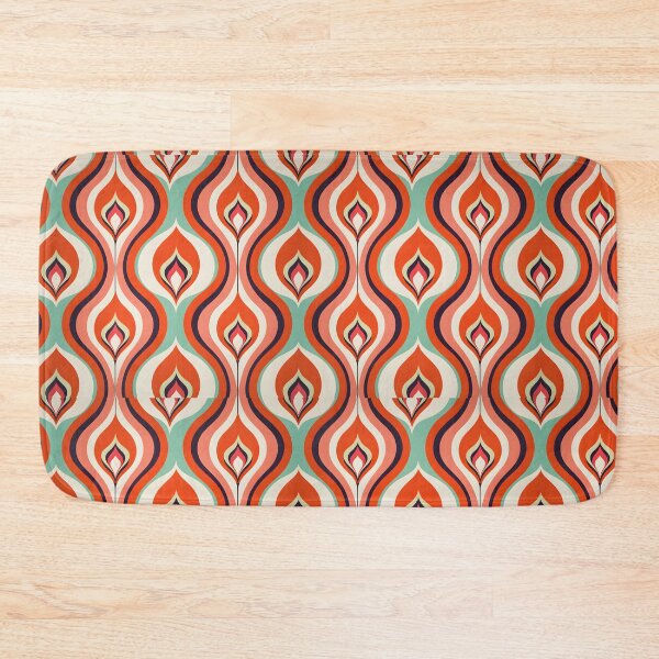 Item preview, Mid Century Modern Fluid Wavy Pattern  Orange, Green designed and sold by Prints and Lifestyle.