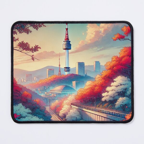 Item preview, Seoul Tower Landscape Illustration designed and sold by unrealartwork.