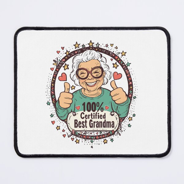 Item preview, Fun "100% Certified Best Grandma" Thumbs-Up Illustration designed and sold by ThreadQuirk.