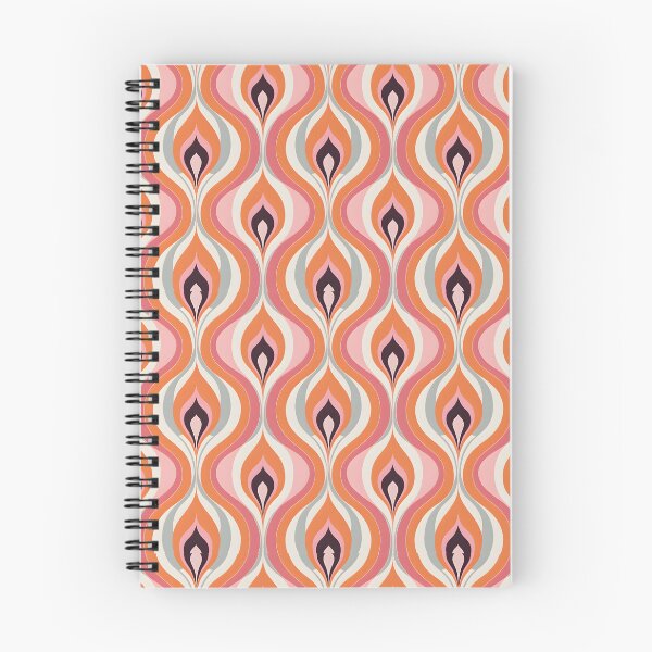 Item preview, Mid Century Modern Fluid Wavy Pattern ,  Orange, Pink designed and sold by Prints and Lifestyle.