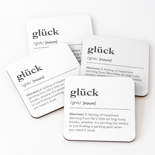 Item preview, Glück Definition, German words, Good fortune in German, learning german designed and sold by lagunaklein.