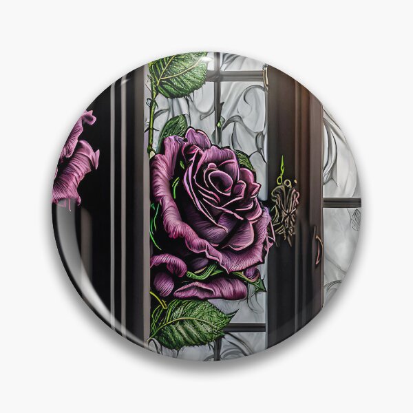 Item preview, Purple roses on a window - gothic style designed and sold by MarionsArt.
