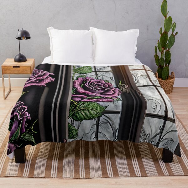 Item preview, Purple roses on a window - gothic style designed and sold by MarionsArt.