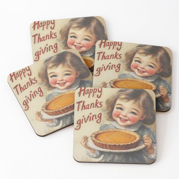 Item preview, Happy Thanksgiving Girl City Retro Postcard  designed and sold by The Art of Kkatarynka.