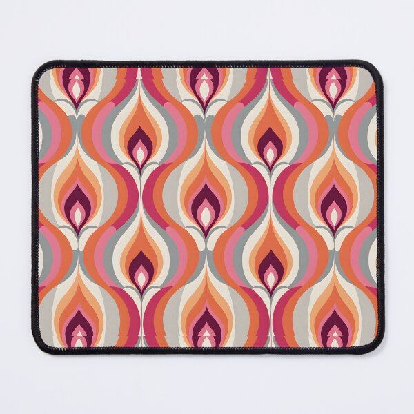 Item preview, Mid Century Modern Fluid Wavy Pattern  Orange Pink designed and sold by Prints and Lifestyle.