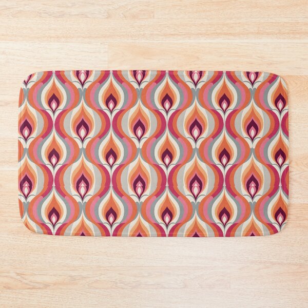 Item preview, Mid Century Modern Fluid Wavy Pattern  Orange Pink designed and sold by Prints and Lifestyle.