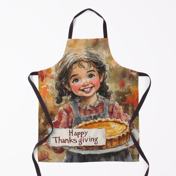 Item preview, Happy Thanksgiving Girl City Retro Postcard designed and sold by The Art of Kkatarynka.