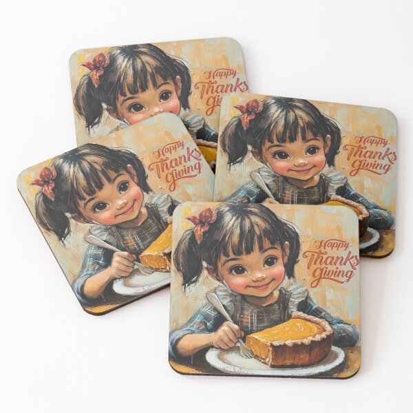 Item preview, Happy Thanksgiving Girl City Retro Postcard  designed and sold by The Art of Kkatarynka.