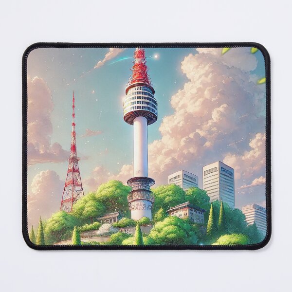 Item preview, Seoul Tower Landscape Illustration designed and sold by unrealartwork.