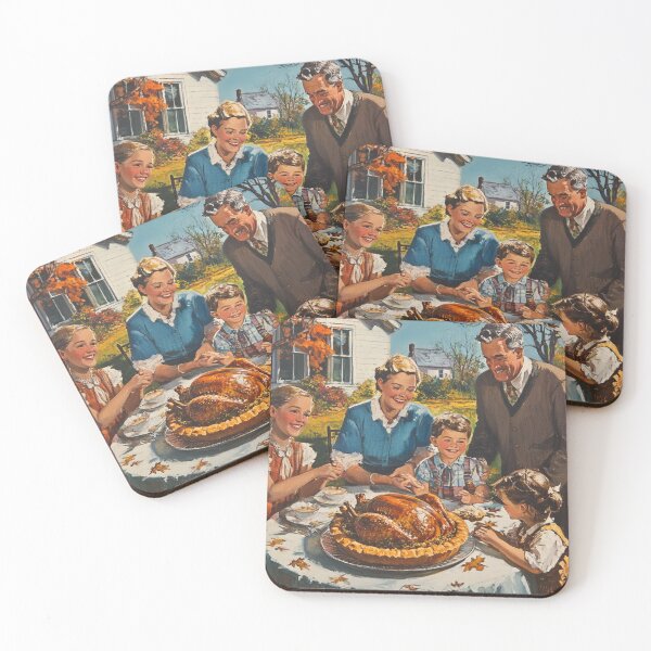 Item preview, Happy Thanksgiving Girl City Retro Postcard  designed and sold by The Art of Kkatarynka.
