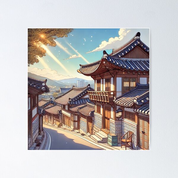 Item preview, Seoul Bukchon Hanok Village designed and sold by unrealartwork.