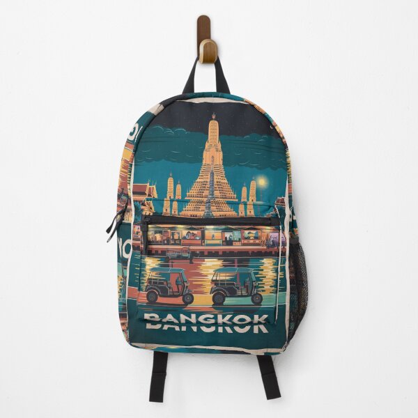 Item preview, Bangkok Vintage Travel Poster designed and sold by TravelerRat.