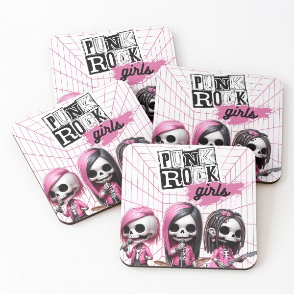 Item preview, Skull Punk Rock Girls Band Pink designed and sold by nocturnastore.