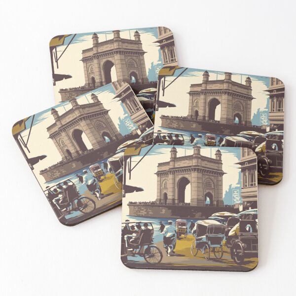 Item preview, Mumbai Vintage Travel Poster designed and sold by TravelerRat.