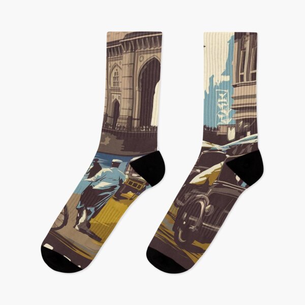 Item preview, Mumbai Vintage Travel Poster designed and sold by TravelerRat.