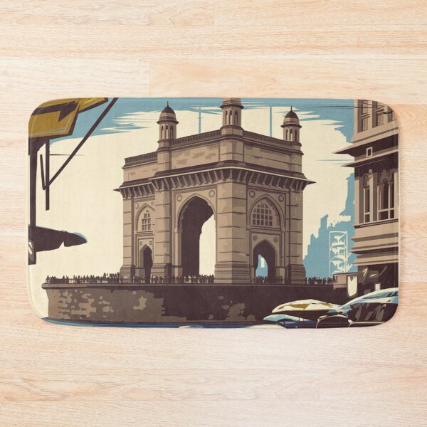 Item preview, Mumbai Vintage Travel Poster designed and sold by TravelerRat.