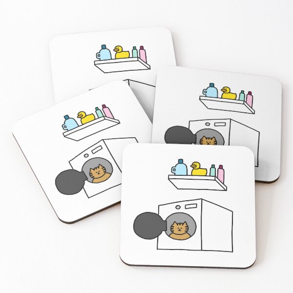 Item preview, a Cat in the washing machine and a Duck designed and sold by superbaechoo.