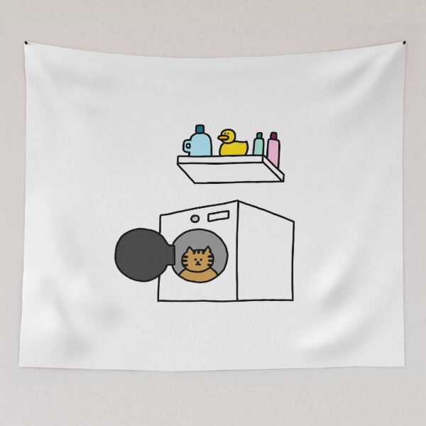 Item preview, a Cat in the washing machine and a Duck designed and sold by superbaechoo.